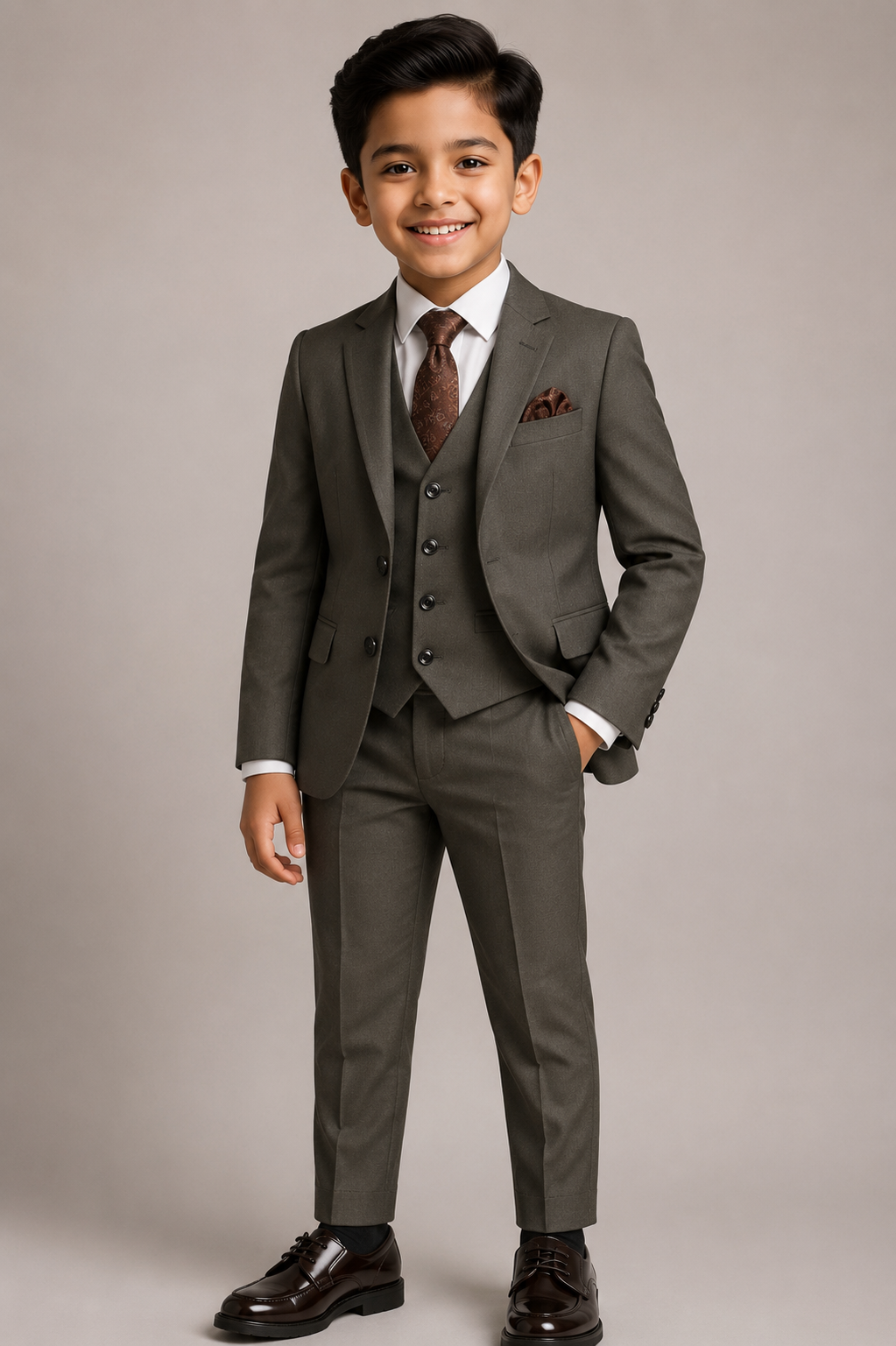 Elegant Charcoal Kids Suit